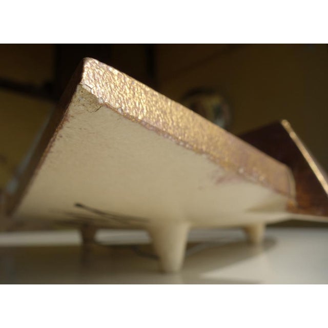 Italian Gold Ceramic Sculpture Plate by Arnaldo Pomodoro for Rossicone, 2006 For Sale - Image 9 of 16