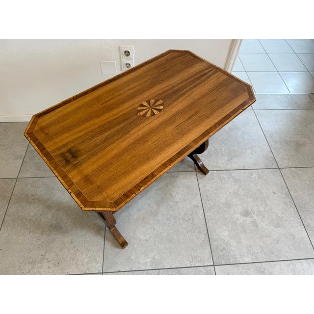 Late Biedermeier Table in Walnut For Sale - Image 6 of 10