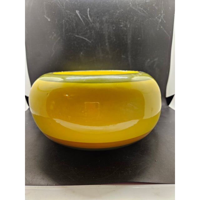 California Pottery Vintage California Pottery Mid Century Yellow Drip Glaze Planter For Sale - Image 4 of 4