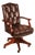Executive Desk Chair in Wood and Upholstered Leather, 1950s For Sale