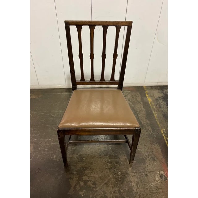 1990s Pair of Vintage Side Chairs With Leather Upholstery For Sale - Image 4 of 7