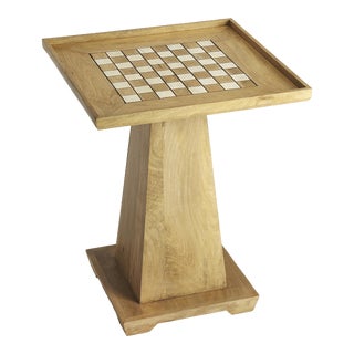 Levon Natural Mango Pedestal Game Table