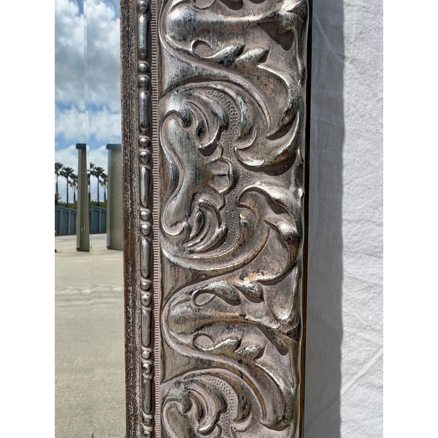 Silver Gilded Carved Wood Mirror For Sale - Image 14 of 14