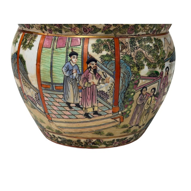Vintage Chinese Canton Famille Rose Enamel Small Porcelain Pot For Sale - Image 10 of 10