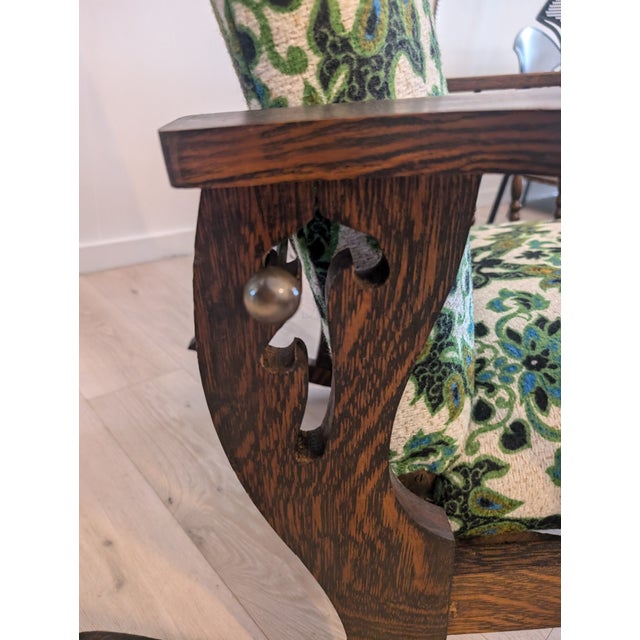 1920s Vintage Wood Rocker Recliner For Sale In New York - Image 6 of 7