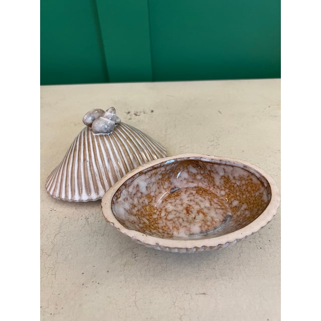 1980s Stoneware Shell Box For Sale In Savannah - Image 6 of 9
