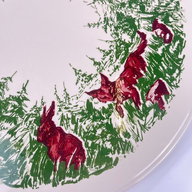 Ceramic Mid-20th Century Flat Plate of Forest Animals from Edelkeramik, Grunstadt, 1950s For Sale - Image 7 of 9