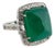 Natural Zambian Cabochon Emerald Diamond Ring in 18k Gold For Sale