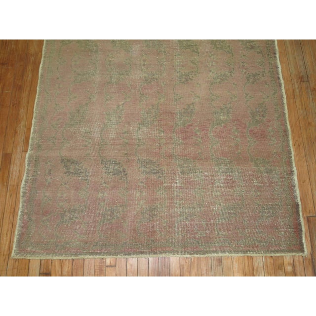 Early 21st Century Shabby Chic Turkish Blush Color Rug For Sale - Image 5 of 6