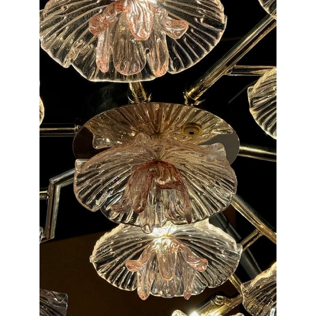 2000 - 2009 Murano Pink Glass Flower Flushmount For Sale - Image 5 of 6