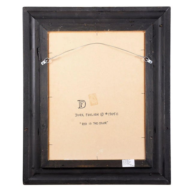 2020s Dirk Foslien "Red Is the Color" Oil Painting on Board For Sale - Image 5 of 6