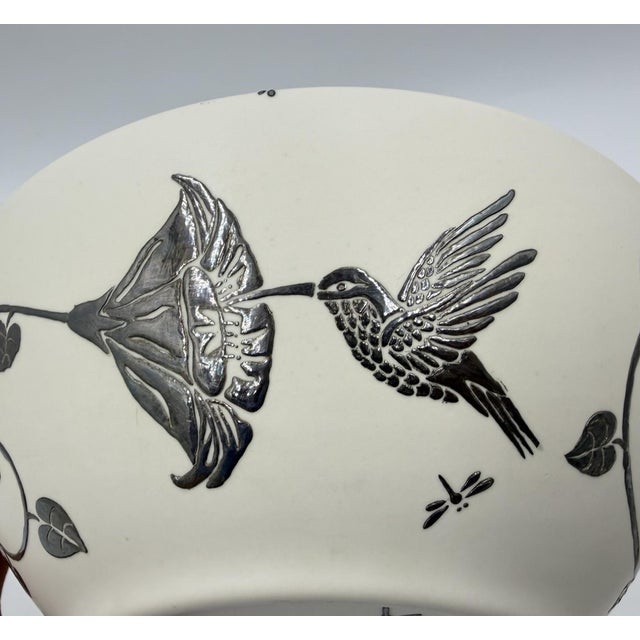 1980s Emilia Castillo Taxco, Pure Silver & Porcelain Hummingbird Serving Bowl For Sale - Image 16 of 18