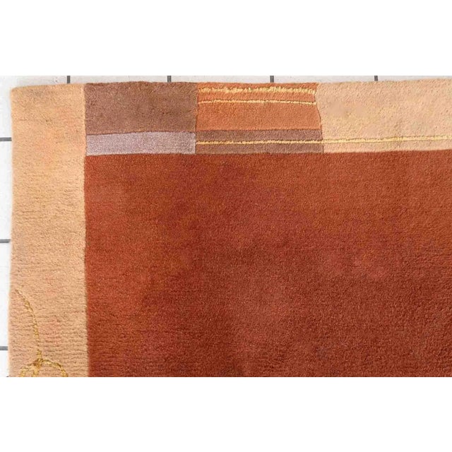 1970s 1970s Handmade Vintage Tibetan Khaden Rug 4' X 5.3' For Sale - Image 5 of 11