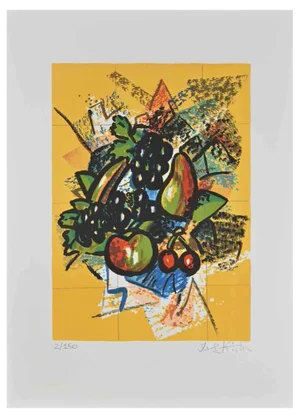 Ibrahim Kodra, Still Life, Lithograph, 1970s
