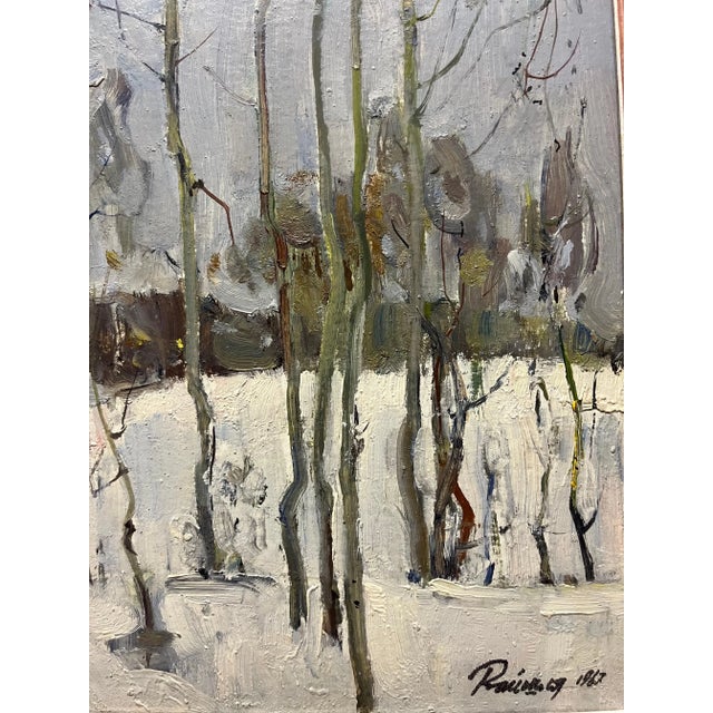 Leonid Vaichilia, Birches in the Woods, 1967, Oil Painting, Framed For Sale - Image 3 of 6