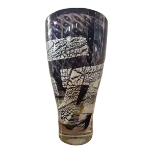 Mid 20th Century Contemporary Art Glass Sommerso Bullicante Silver Flecked Vase, Illegibly Signed