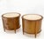 Pair Round Drum Barrel Shape Travertine Top Two Doors End Side Tables Stand Mint For Sale - Image 13 of 13