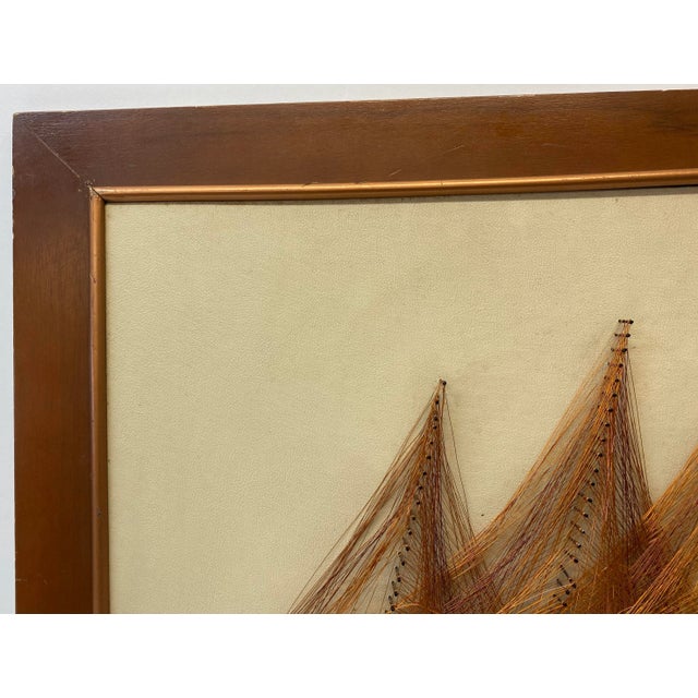 1970s Copper Wire "Three Mast Schooner" by Paul Nuller C.1970s For Sale - Image 5 of 8