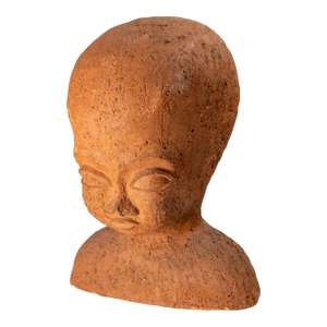 Mid-Century Terra Cotta Bust of an Alien or Child