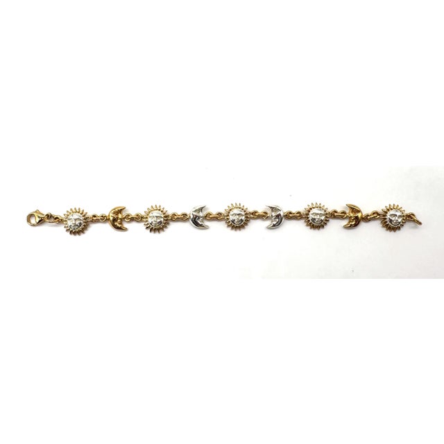 Sergio Bustamante Signed Sergio Bustamante Sterling & Vermeil Sun & Moon Link Bracelet, 1990s For Sale - Image 4 of 18