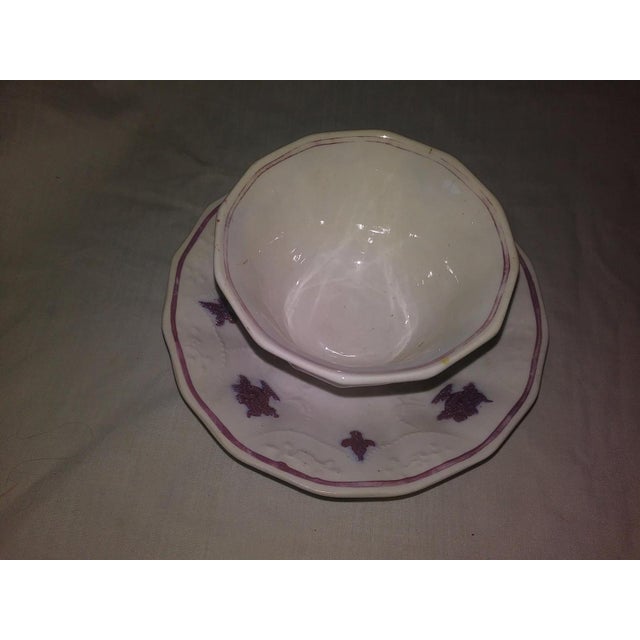 Victorian 19th Century Handle-less Teacup Adderley CHELSEA Embossed Porcelain For Sale - Image 3 of 12