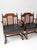 Vintage 1970s Colonial Revival Game Table Set With Four Cane Back Chairs For Sale - Image 6 of 18