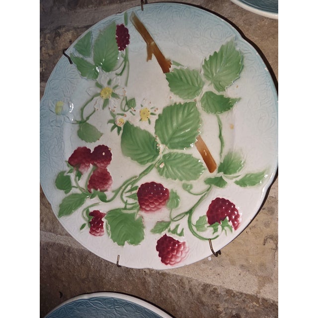 Ceramic Collection of Antique French Majolica Plates For Sale - Image 7 of 11