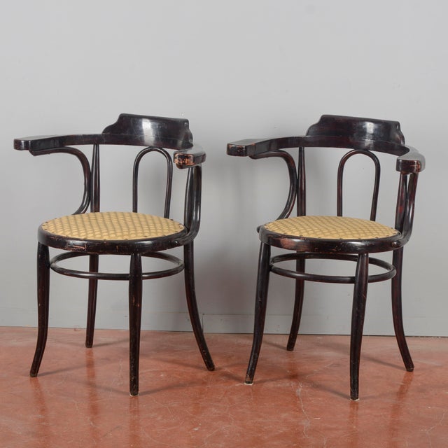 Antique Wooden Armchairs, Early 1900s, Set of 2 For Sale - Image 4 of 9
