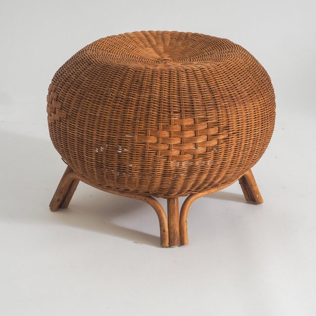 Rattan Ottoman or Side Table, 1970s For Sale - Image 6 of 18