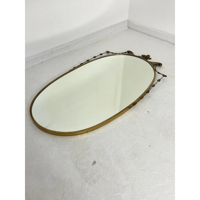 Mid-Century Modern Vintage Italian Brass Wall Mirror, 1960s For Sale - Image 3 of 11