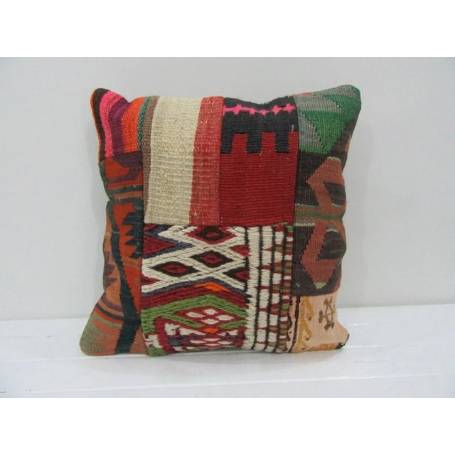 Handmade Patchwork Kilim Pillow Cover For Sale - Image 4 of 4