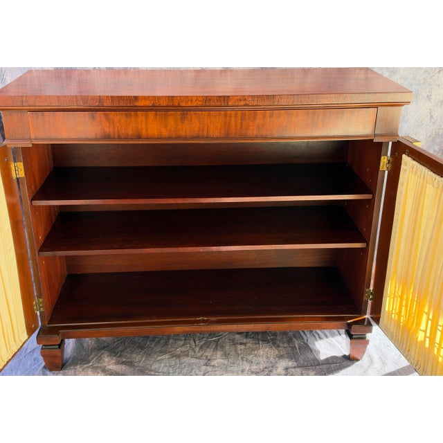 Late 20th Century Kittinger Traditional Mahogany Credenza With Brass Grille Doors For Sale - Image 10 of 12