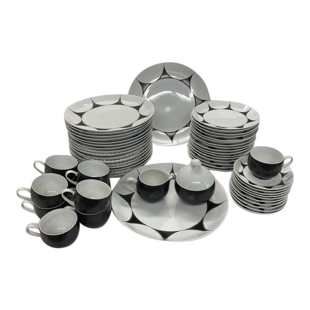 Ben Seibel for Mikasa Mid Century Modern Thistle Pattern China Dinnerware - 56 Pieces For Sale