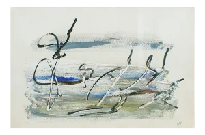 Untitled - Original Oil Paint and Mixed Media by Henry Michaux - 1969 1969