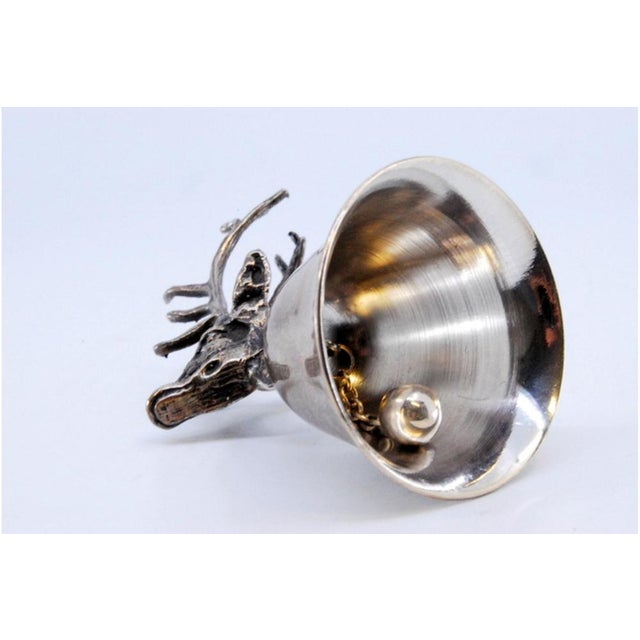 Silver Bell with Deer Head Handle For Sale - Image 5 of 9