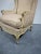 Mid 20th Century Louis XV Style Cream Wingback Chair For Sale In Philadelphia - Image 6 of 7