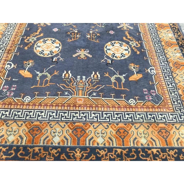 Vintage French Chinese Design Knotted Rug For Sale - Image 6 of 17