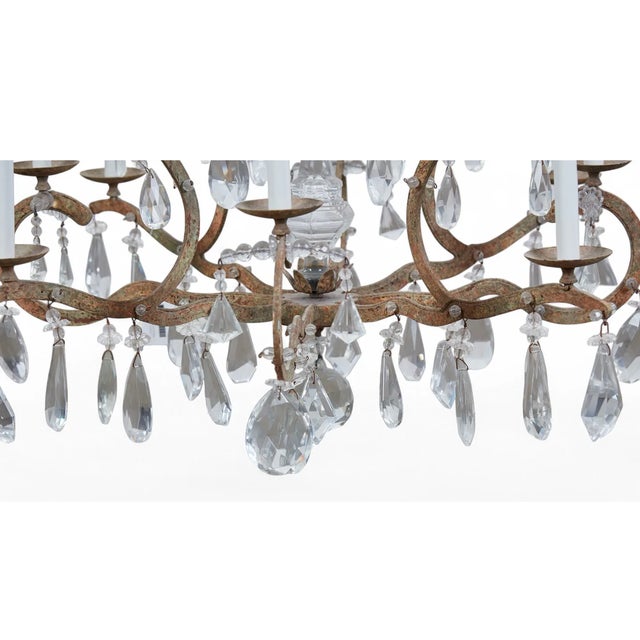 Metal Dennis and Leen Iron and Crystal Chandelier For Sale - Image 7 of 8