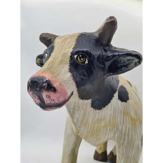 Decorative Papier-Mâché Cow Figurine, 1970s For Sale - Image 10 of 13