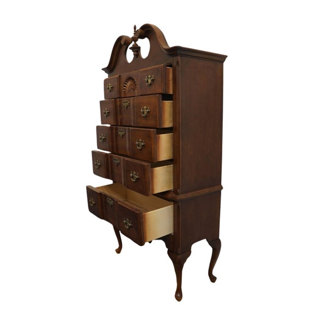 Universal Furniture Late 20th Century Universal Furniture Cherry Traditional Style 39" Pediment Highboy Chest 605-100 For Sale - Image 4 of 12