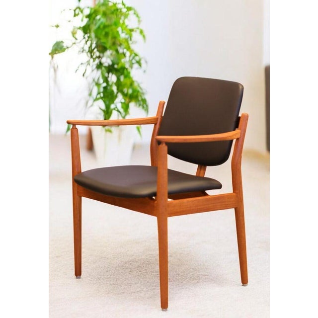 Armchair in Teak and Leather by Arne Vodder for France & Son, 1950s For Sale - Image 15 of 16