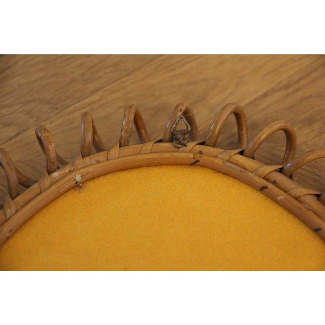 Round Wall Mirror in Rattan and Bamboo, 1960s For Sale - Image 11 of 14