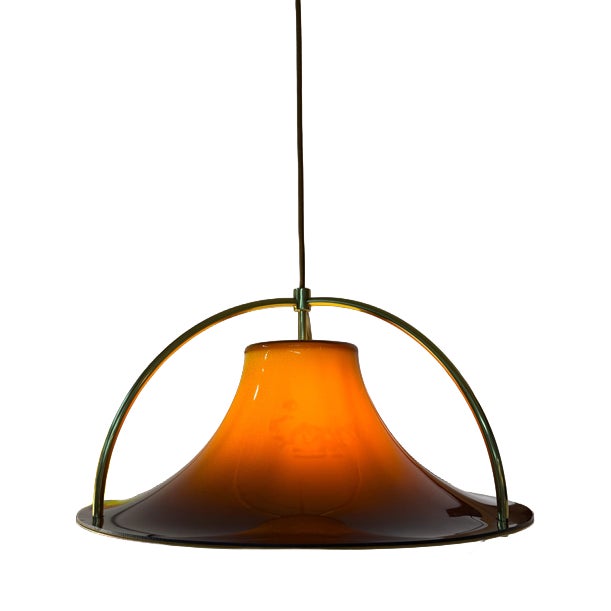 Brown and Orange Single Pendant Lamp by Jo Hammerborg for Fog & Mørup For Sale