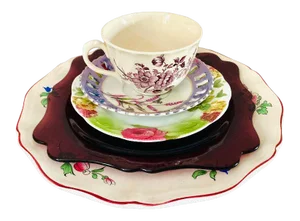 Vintage Mismatched 5 Piece Place Setting