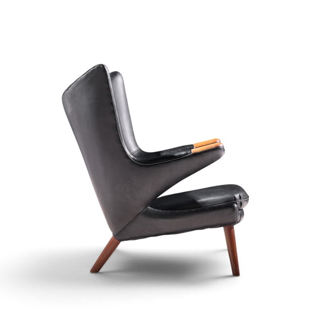 Brown Hans Wegner for Ap Stolen Ap19 Mid Century Papa Bear Chair For Sale - Image 8 of 9