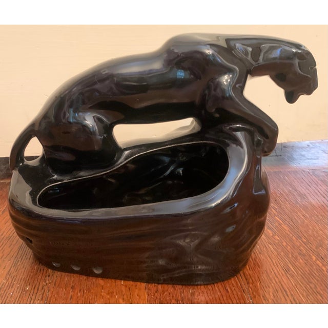 1950s Black Panther TV Lamp Light. Made in USA with Beautiful Black glaze. No issues, chips, cracks, crazing. No...