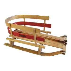 Vintage Children's Snow Pull Sled With Handle