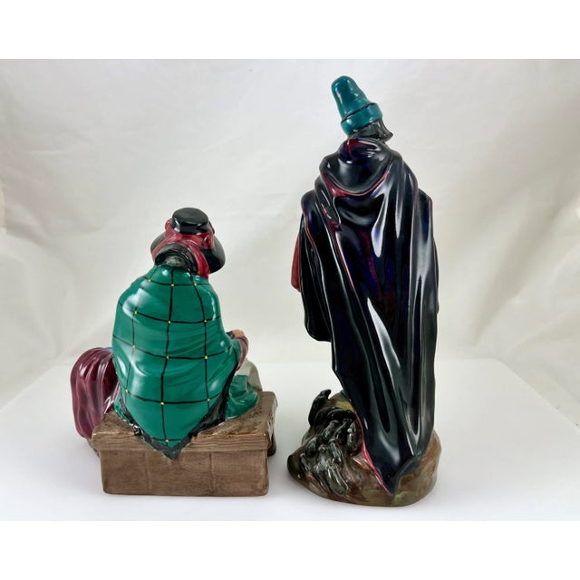 1980s 1980s Royal Doulton "Silks and Ribbons and the Pied Piper" Figurines - Set of 2 For Sale - Image 5 of 8