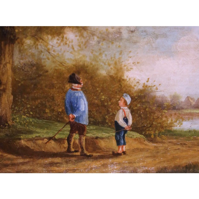 Pair of 18th Century French Pastoral Oil Paintings in Original Gilt Frames For Sale - Image 9 of 11