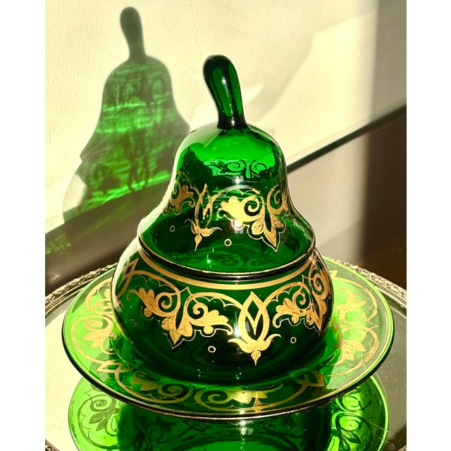 Candy Pot with Plate Bohemian Crystal For Sale - Image 4 of 18